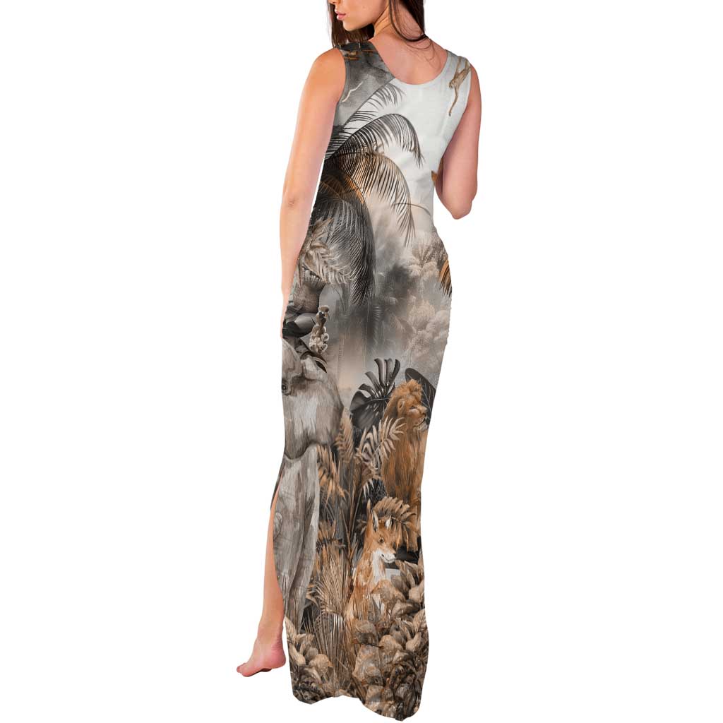 Africa Safari Animals Tank Maxi Dress - Wonder Print Shop