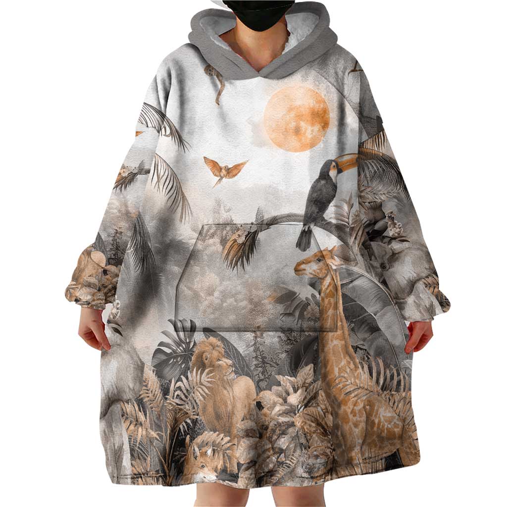Africa Safari Animals Wearable Blanket Hoodie - Wonder Print Shop