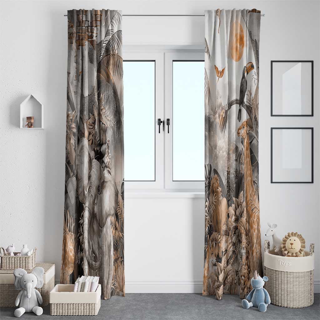 Africa Safari Animals Window Curtain - Wonder Print Shop