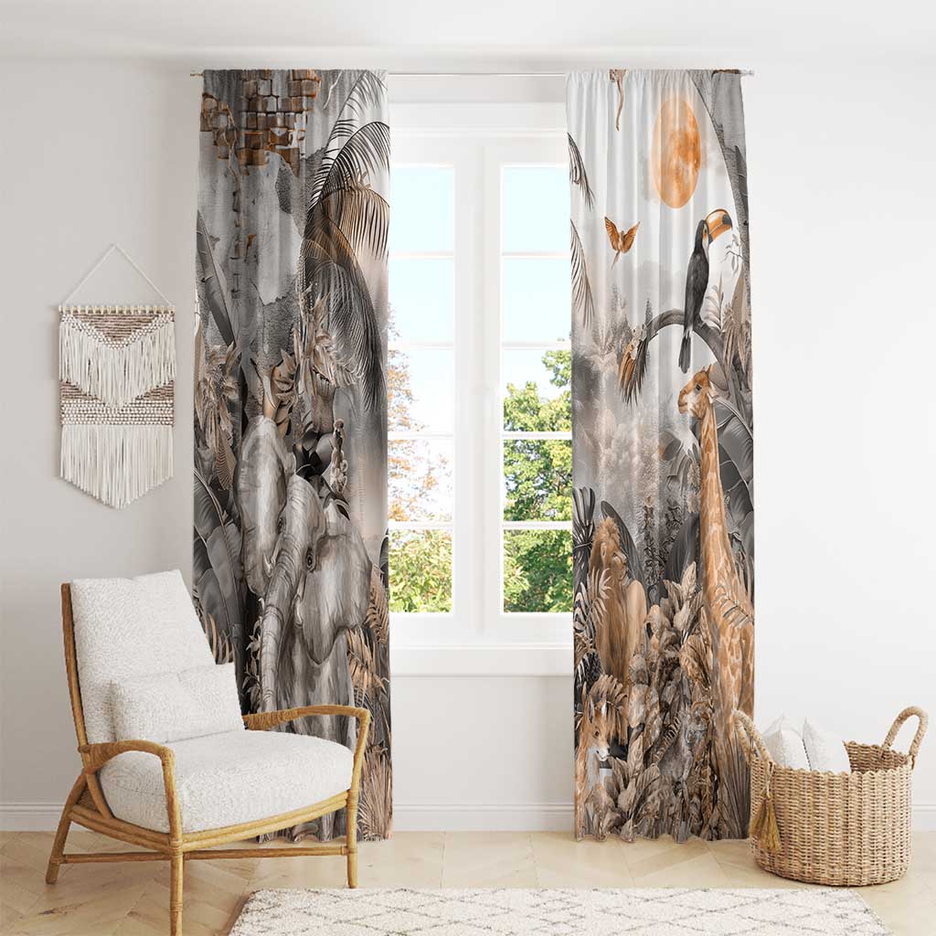 Africa Safari Animals Window Curtain - Wonder Print Shop