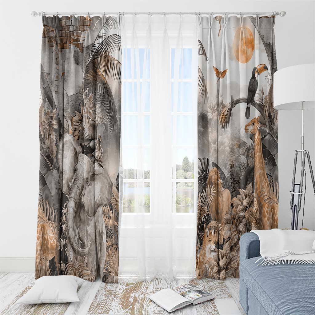 Africa Safari Animals Window Curtain - Wonder Print Shop