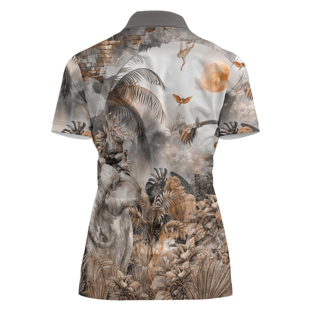 Africa Safari Animals Women Polo Shirt - Wonder Print Shop