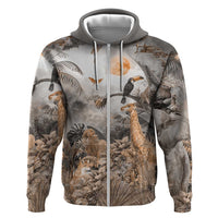 Africa Safari Animals Zip Hoodie - Wonder Print Shop