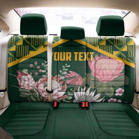 Personalized South Africa King Protea Back Car Seat Cover With Kente Patterns - Wonder Print Shop
