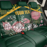 Personalized South Africa King Protea Back Car Seat Cover With Kente Patterns - Wonder Print Shop