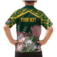 Personalized South Africa King Protea Family Matching Mermaid Dress and Hawaiian Shirt With Kente Patterns - Wonder Print Shop