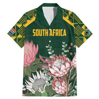 Personalized South Africa King Protea Family Matching Mermaid Dress and Hawaiian Shirt With Kente Patterns - Wonder Print Shop