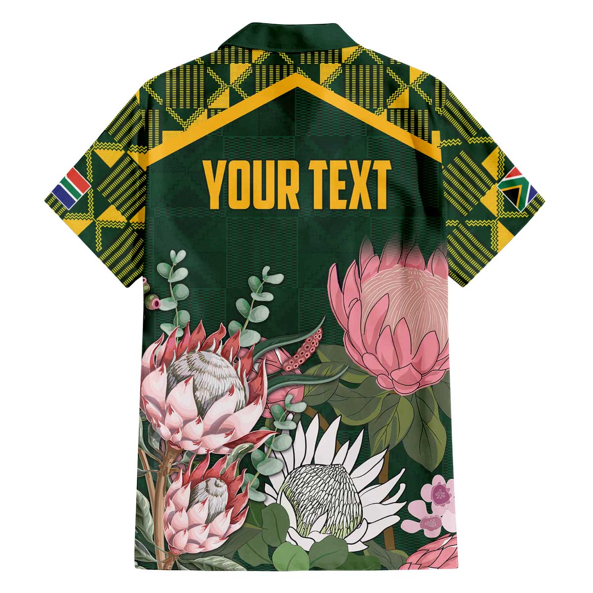 Personalized South Africa King Protea Family Matching Off The Shoulder Long Sleeve Dress and Hawaiian Shirt With Kente Patterns - Wonder Print Shop