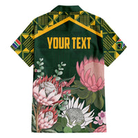 Personalized South Africa King Protea Family Matching Off The Shoulder Long Sleeve Dress and Hawaiian Shirt With Kente Patterns - Wonder Print Shop