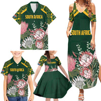Personalized South Africa King Protea Family Matching Summer Maxi Dress and Hawaiian Shirt With Kente Patterns - Wonder Print Shop