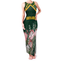 Personalized South Africa King Protea Family Matching Tank Maxi Dress and Hawaiian Shirt With Kente Patterns - Wonder Print Shop