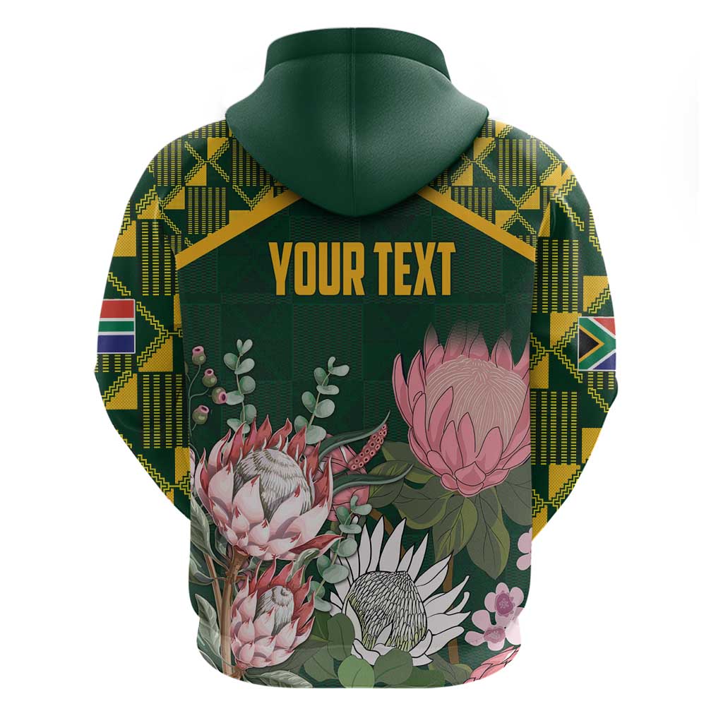 Personalized South Africa King Protea Hoodie With Kente Patterns - Wonder Print Shop