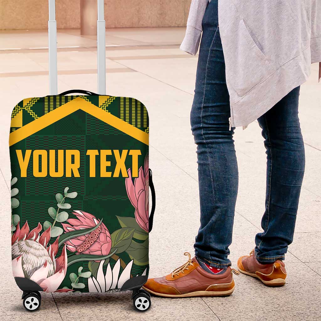 Personalized South Africa King Protea Luggage Cover With Kente Patterns - Wonder Print Shop