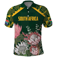 Personalized South Africa King Protea Polo Shirt With Kente Patterns - Wonder Print Shop