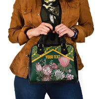 Personalized South Africa King Protea Shoulder Handbag With Kente Patterns
