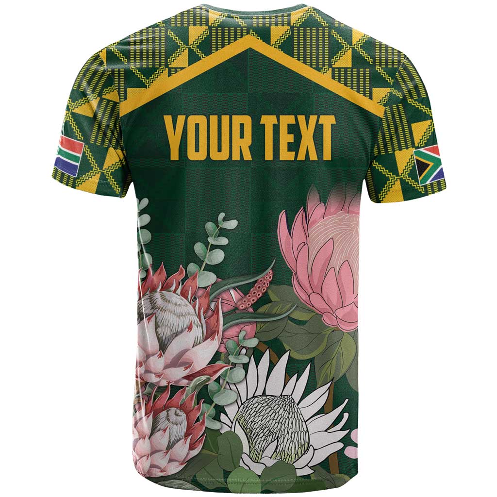 Personalized South Africa King Protea T Shirt With Kente Patterns - Wonder Print Shop