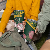 Personalized South Africa King Protea Tumbler Cup With Kente Patterns - Wonder Print Shop