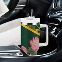 Personalized South Africa King Protea Tumbler With Handle With Kente Patterns - Wonder Print Shop