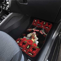 Personalized Albania Christmas Car Mats Albanian Man Playing Lahuta With Red Poppy - Wonder Print Shop