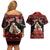 Personalized Albania Christmas Couples Matching Off Shoulder Short Dress and Hawaiian Shirt Albanian Man Playing Lahuta With Red Poppy - Wonder Print Shop