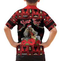Personalized Albania Christmas Family Matching Long Sleeve Bodycon Dress and Hawaiian Shirt Albanian Man Playing Lahuta With Red Poppy - Wonder Print Shop