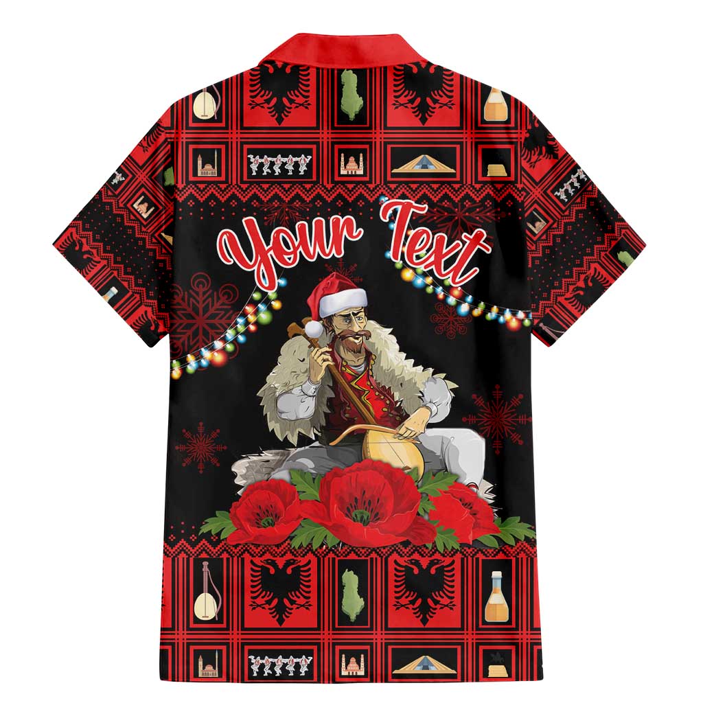 Personalized Albania Christmas Family Matching Mermaid Dress and Hawaiian Shirt Albanian Man Playing Lahuta With Red Poppy - Wonder Print Shop
