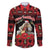 Personalized Albania Christmas Family Matching Off Shoulder Maxi Dress and Hawaiian Shirt Albanian Man Playing Lahuta With Red Poppy - Wonder Print Shop