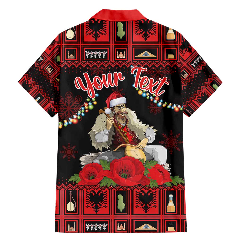 Personalized Albania Christmas Hawaiian Shirt Albanian Man Playing Lahuta With Red Poppy - Wonder Print Shop