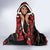 Personalized Albania Christmas Hooded Blanket Albanian Man Playing Lahuta With Red Poppy