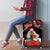 Personalized Albania Christmas Luggage Cover Albanian Man Playing Lahuta With Red Poppy - Wonder Print Shop