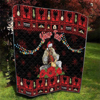 Personalized Albania Christmas Quilt Albanian Man Playing Lahuta With Red Poppy - Wonder Print Shop
