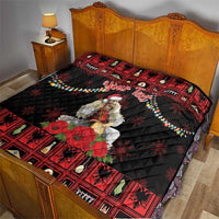 Personalized Albania Christmas Quilt Albanian Man Playing Lahuta With Red Poppy - Wonder Print Shop