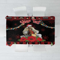 Personalized Albania Christmas Tablecloth Albanian Man Playing Lahuta With Red Poppy - Wonder Print Shop