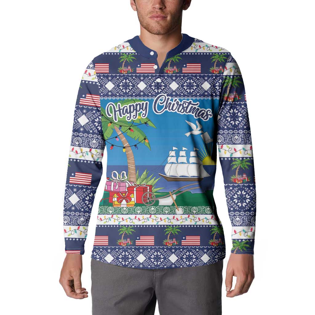 Personalized Liberia Christmas Button Sweatshirt The Love of Liberty Brought Us Here - Wonder Print Shop