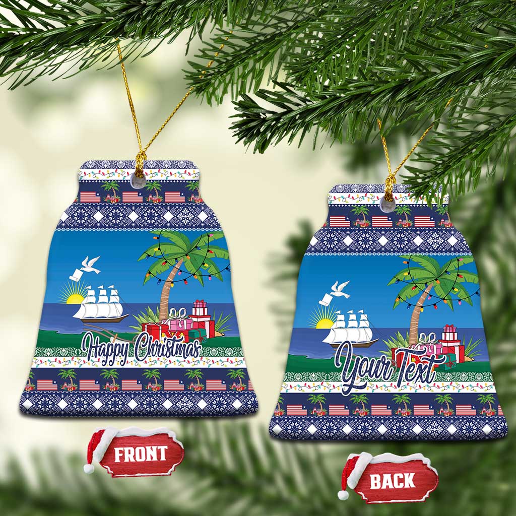 Personalized Liberia Christmas Ceramic Ornament The Love of Liberty Brought Us Here - Wonder Print Shop