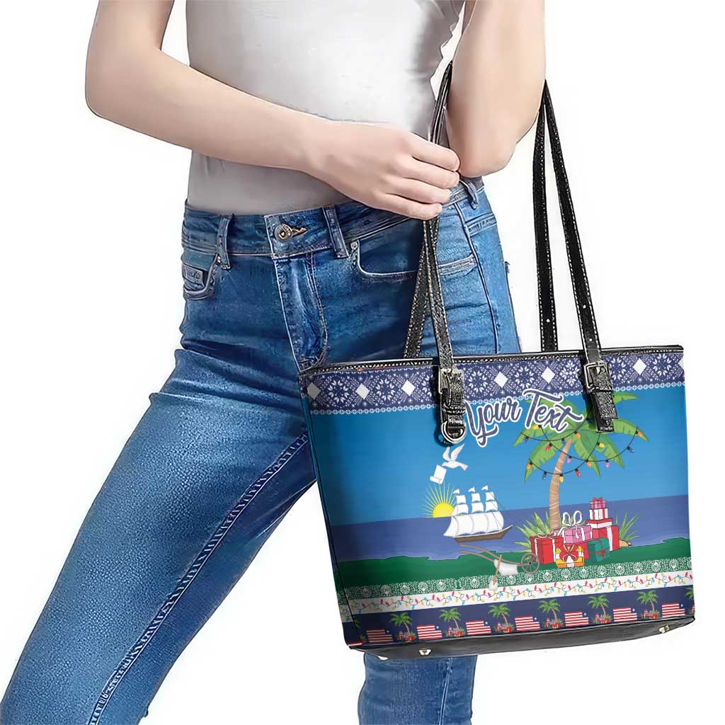 Personalized Liberia Christmas Leather Tote Bag The Love of Liberty Brought Us Here - Wonder Print Shop