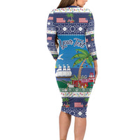 Personalized Liberia Christmas Long Sleeve Bodycon Dress The Love of Liberty Brought Us Here - Wonder Print Shop