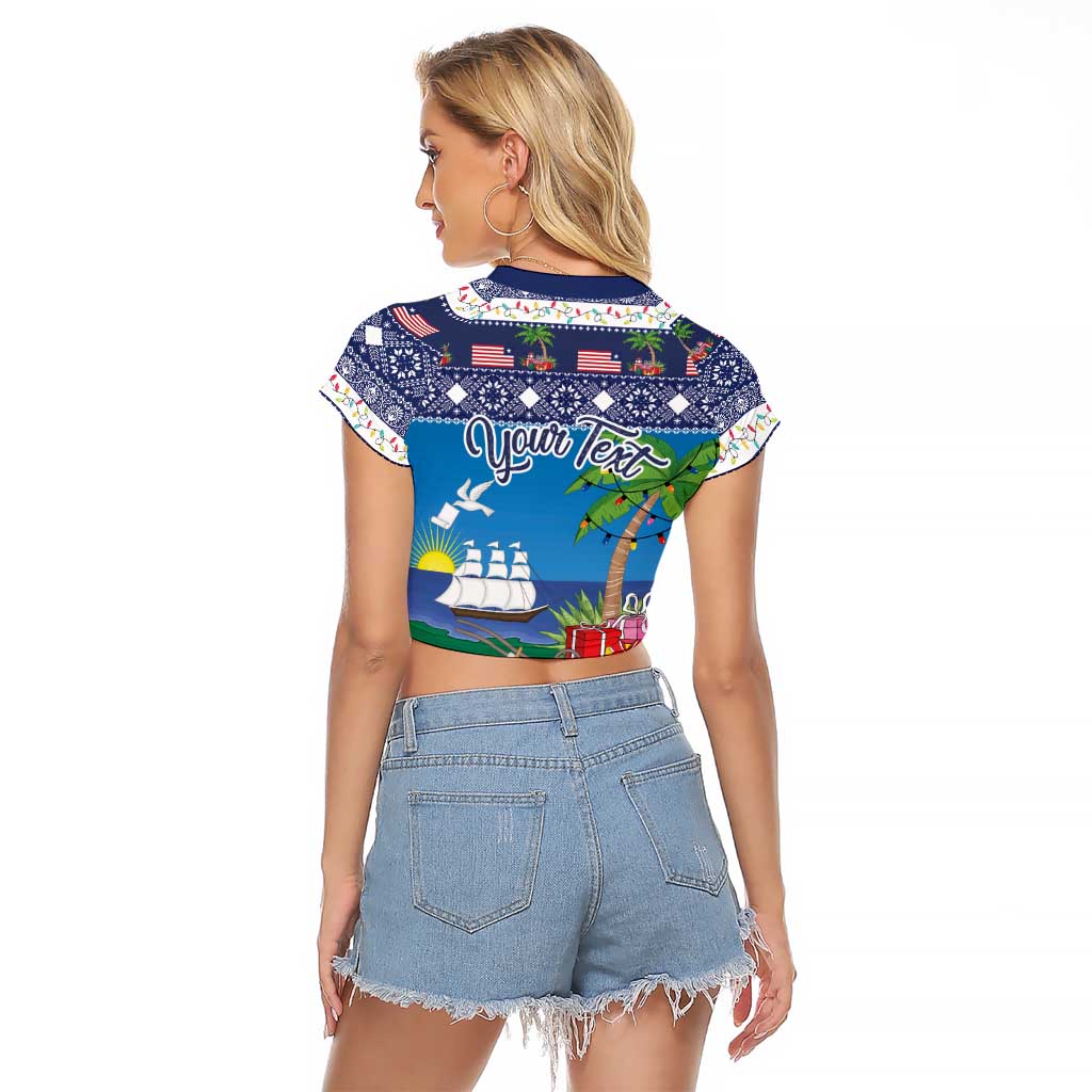 Personalized Liberia Christmas Raglan Cropped T Shirt The Love of Liberty Brought Us Here - Wonder Print Shop