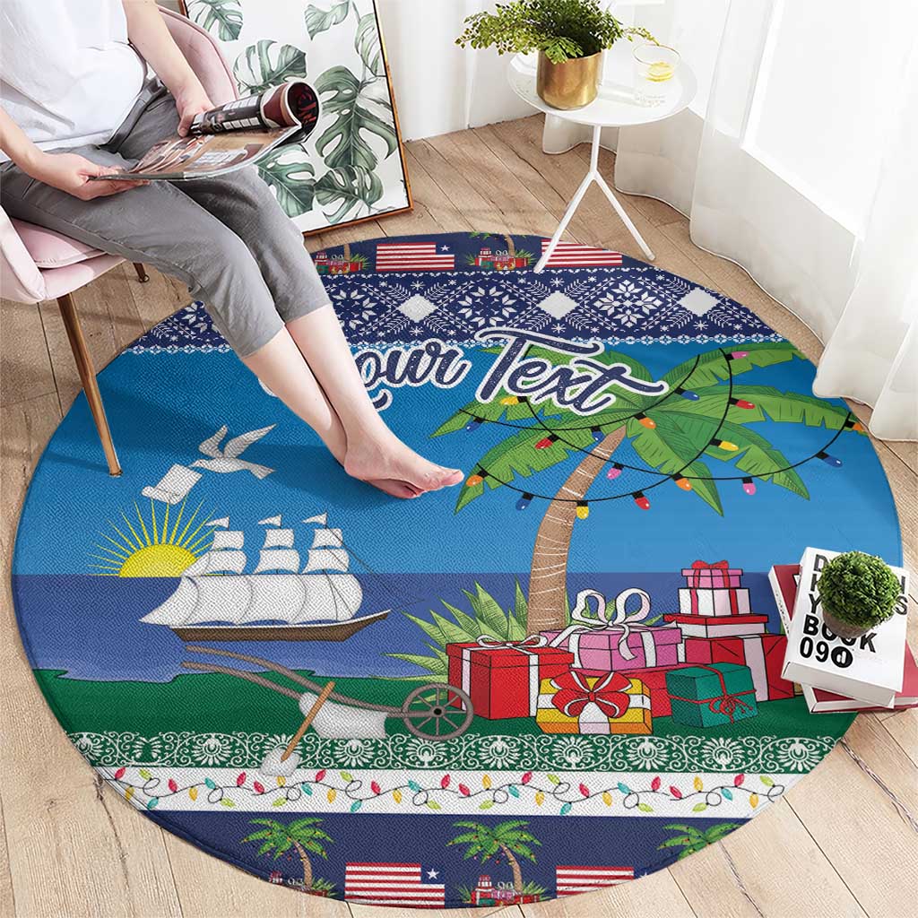 Personalized Liberia Christmas Round Carpet The Love of Liberty Brought Us Here