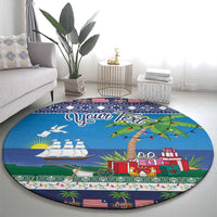 Personalized Liberia Christmas Round Carpet The Love of Liberty Brought Us Here