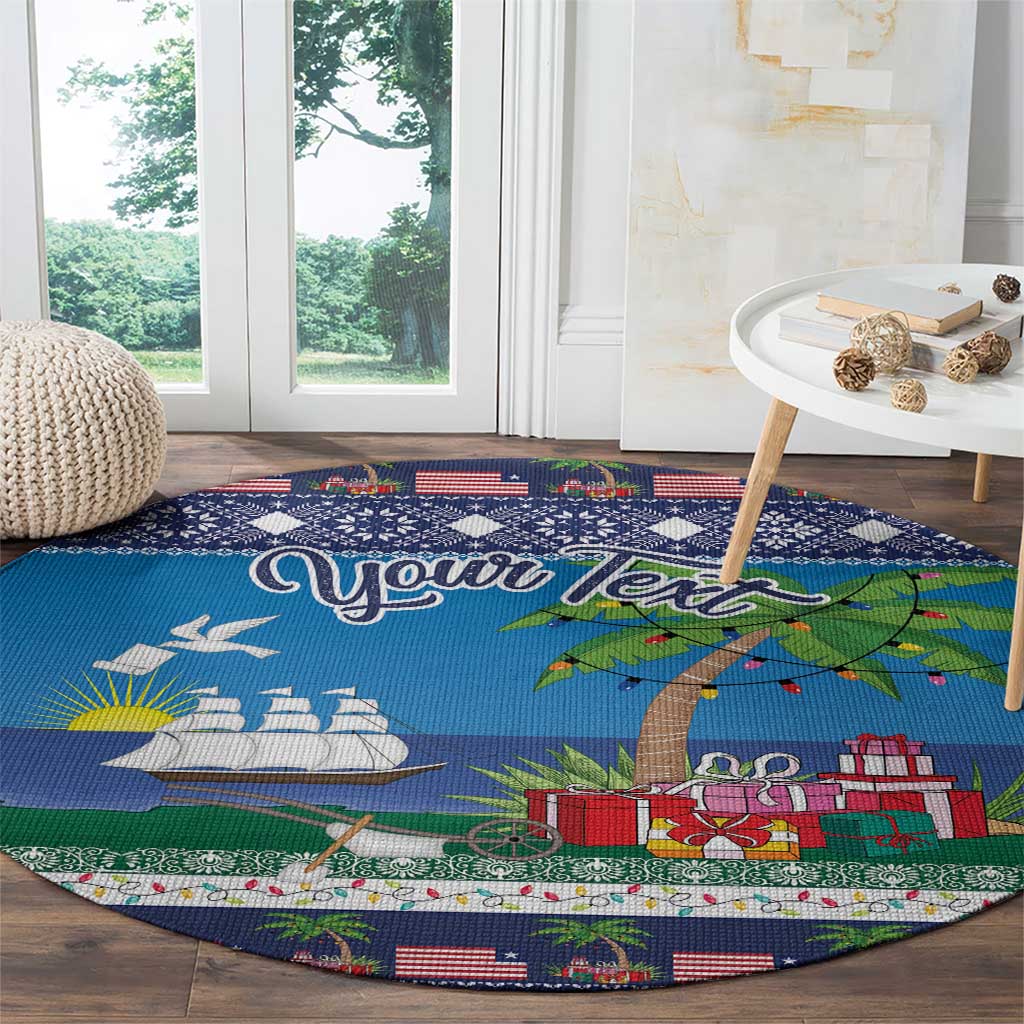 Personalized Liberia Christmas Round Carpet The Love of Liberty Brought Us Here