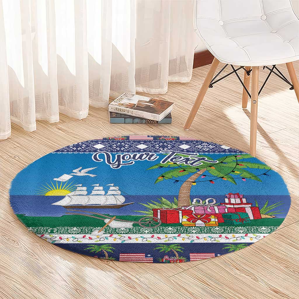 Personalized Liberia Christmas Round Carpet The Love of Liberty Brought Us Here