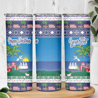 Personalized Liberia Christmas Skinny Tumbler The Love of Liberty Brought Us Here - Wonder Print Shop