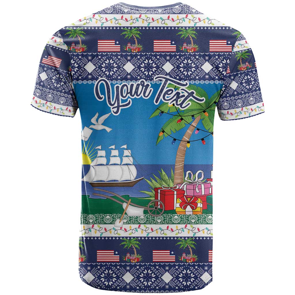 Personalized Liberia Christmas T Shirt The Love of Liberty Brought Us Here - Wonder Print Shop