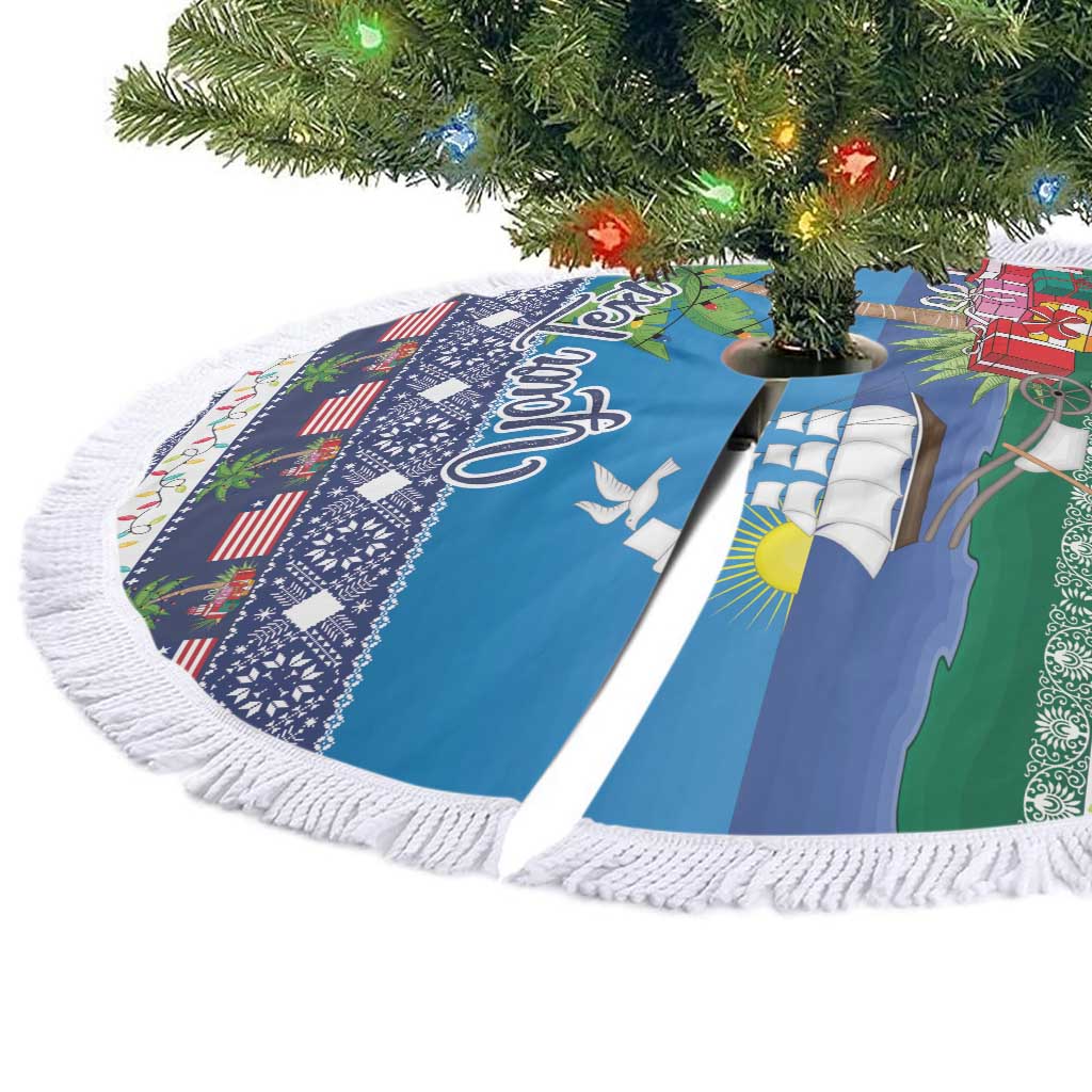Personalized Liberia Christmas Tree Skirt The Love of Liberty Brought Us Here - Wonder Print Shop