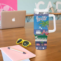 Personalized Liberia Christmas Tumbler With Handle The Love of Liberty Brought Us Here - Wonder Print Shop