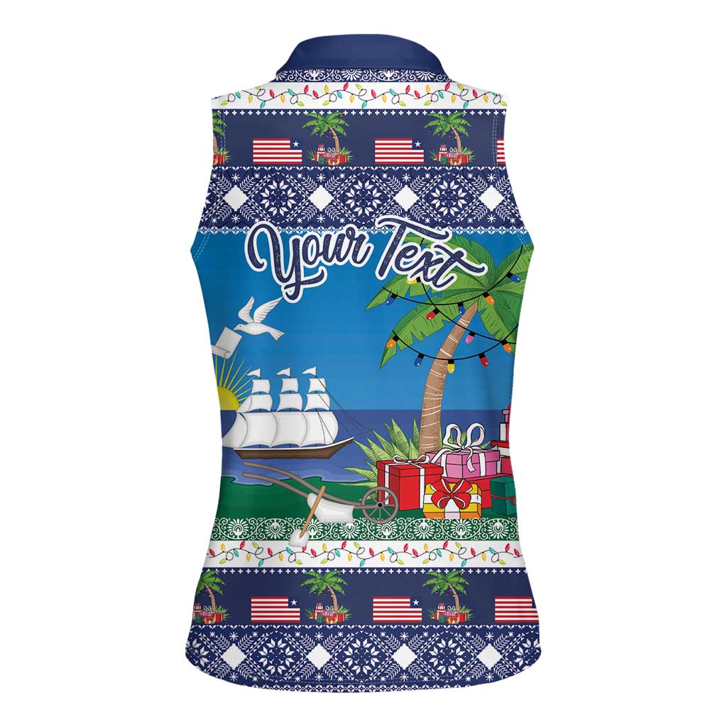 Personalized Liberia Christmas Women Sleeveless Polo Shirt The Love of Liberty Brought Us Here - Wonder Print Shop