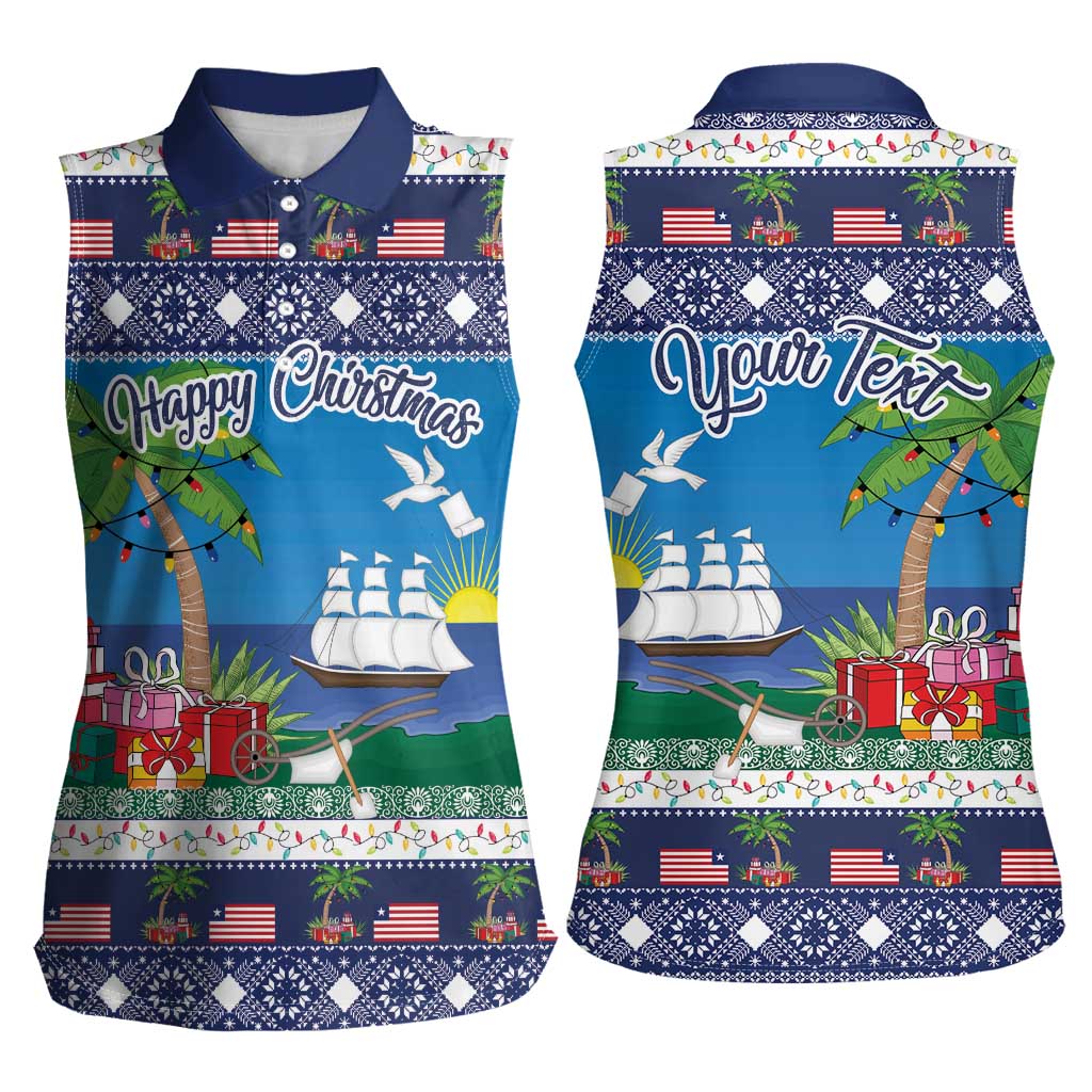 Personalized Liberia Christmas Women Sleeveless Polo Shirt The Love of Liberty Brought Us Here - Wonder Print Shop