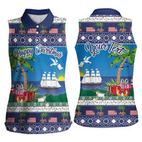 Personalized Liberia Christmas Women Sleeveless Polo Shirt The Love of Liberty Brought Us Here - Wonder Print Shop