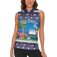 Personalized Liberia Christmas Women Sleeveless Polo Shirt The Love of Liberty Brought Us Here - Wonder Print Shop